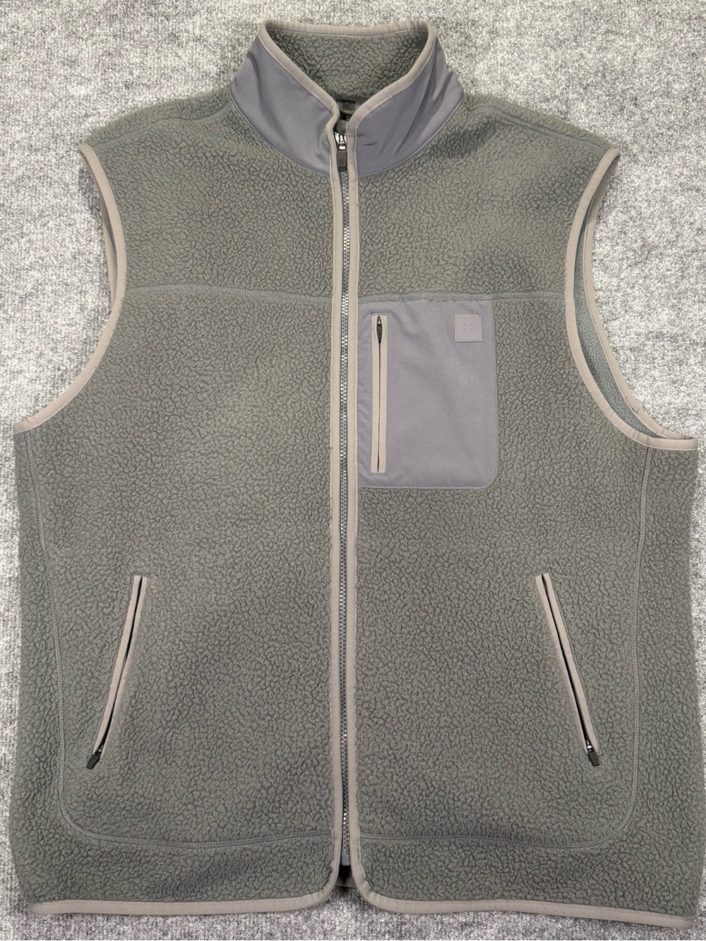 Ten Thousand Men's Gray Sherpa Fleece Vest - Olive Gray